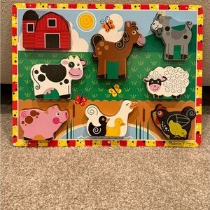 Melissa & Doug wooden chunky farm animals puzzle ages 2+
